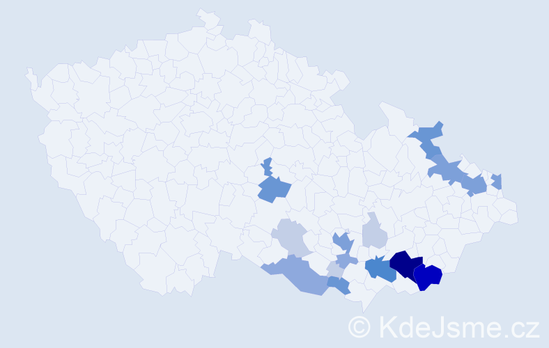 Příjmení: 'Mikulinec', počet výskytů 57 v celé ČR