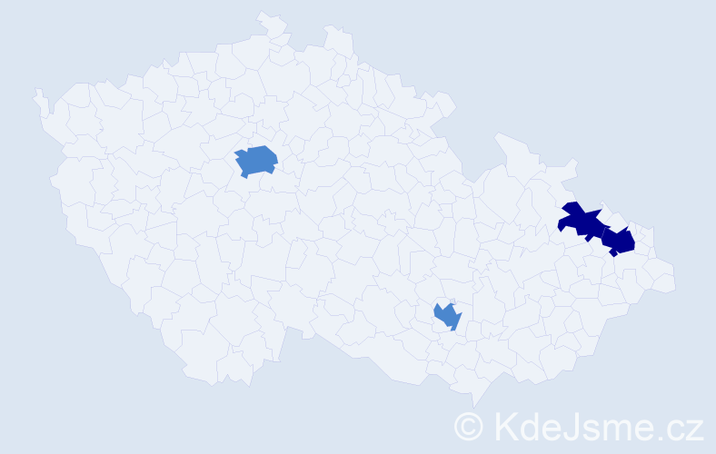 Příjmení: 'Bešlová', počet výskytů 8 v celé ČR