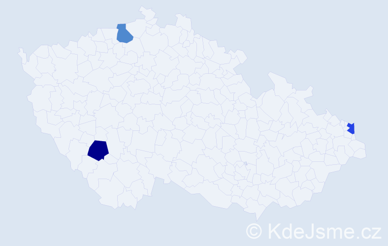 Příjmení: 'Lesnik', počet výskytů 3 v celé ČR