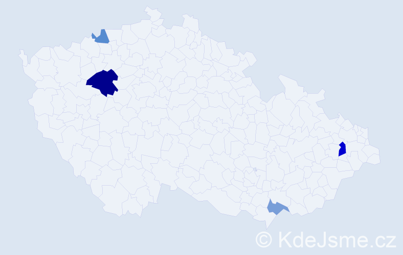 Příjmení: 'Ráchelová', počet výskytů 7 v celé ČR