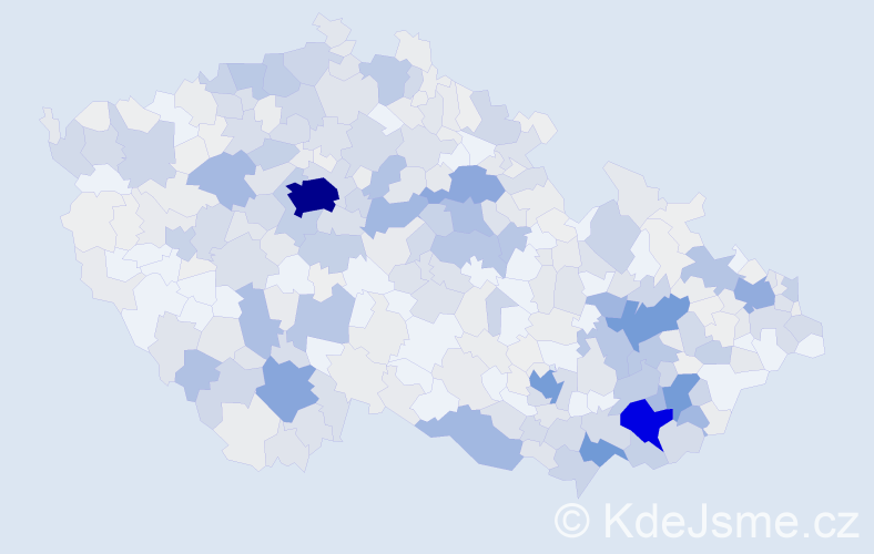 Příjmení: 'Hubáček', počet výskytů 1999 v celé ČR