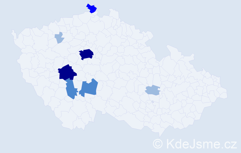 Příjmení: 'Behún', počet výskytů 17 v celé ČR