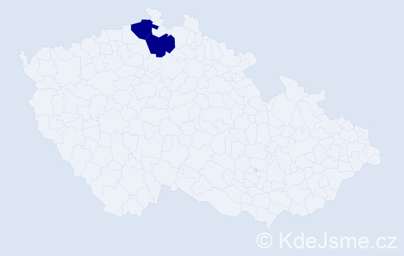 Příjmení: 'Czáderová', počet výskytů 2 v celé ČR