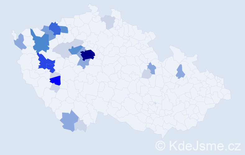Příjmení: 'Mareška', počet výskytů 95 v celé ČR