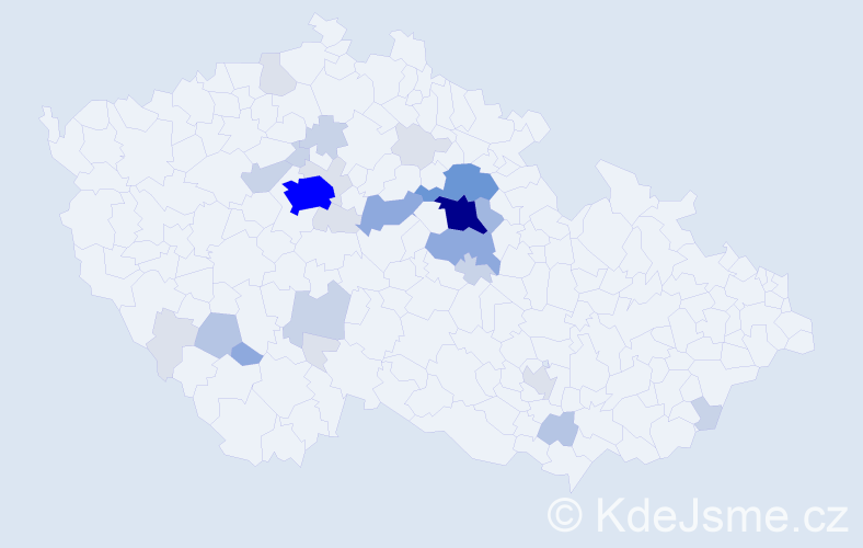 Příjmení: 'Kubynets', počet výskytů 98 v celé ČR