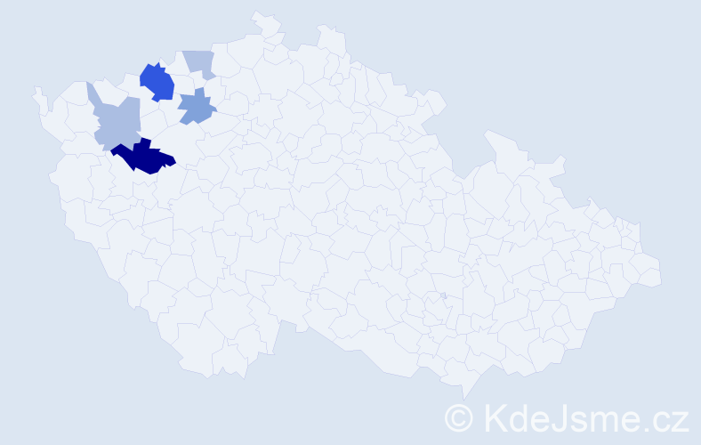 Příjmení: 'Bešeneiová', počet výskytů 9 v celé ČR