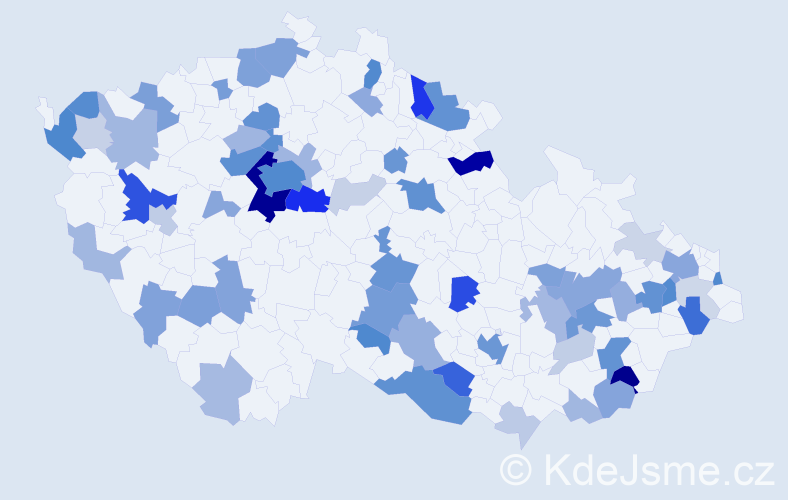 Příjmení: 'Smith', počet výskytů 214 v celé ČR