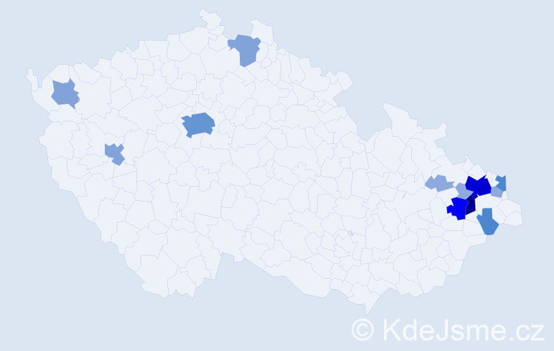Příjmení: 'Kowalik', počet výskytů 41 v celé ČR