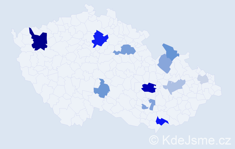 Příjmení: 'Silová', počet výskytů 23 v celé ČR