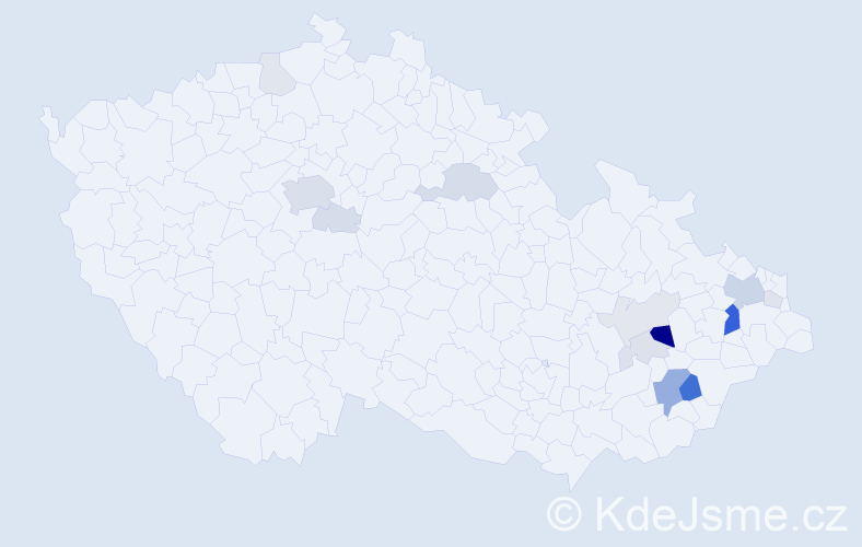 Příjmení: 'Libiger', počet výskytů 43 v celé ČR