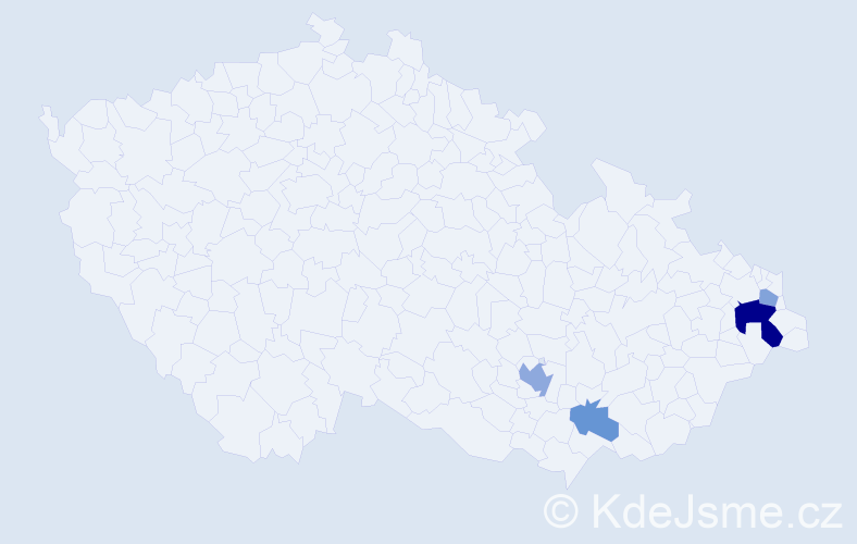 Příjmení: 'Lomoziková', počet výskytů 14 v celé ČR