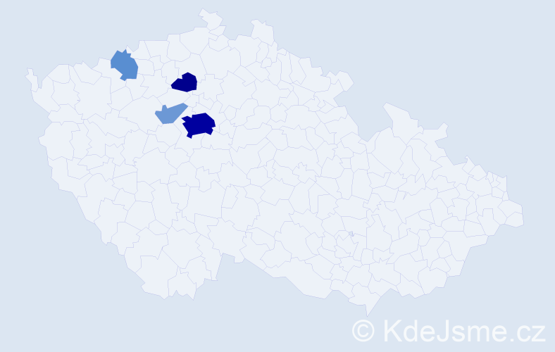 Příjmení: 'Kodišová', počet výskytů 23 v celé ČR