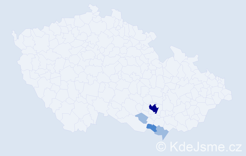 Příjmení: 'Suparičová', počet výskytů 8 v celé ČR