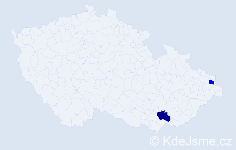 Příjmení: 'Trimaj', počet výskytů 5 v celé ČR