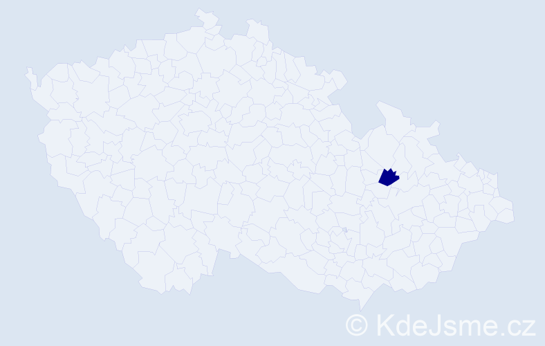 Příjmení: 'Slučiková', počet výskytů 1 v celé ČR