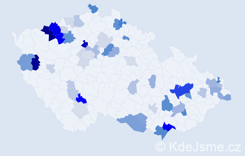 Příjmení: 'Šarközi', počet výskytů 136 v celé ČR