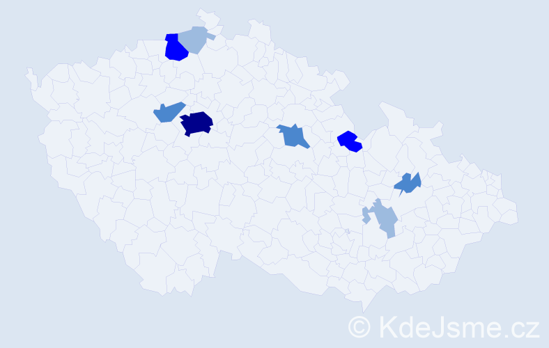 Příjmení: 'Kacvinská', počet výskytů 18 v celé ČR