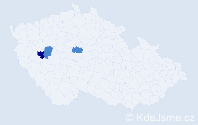 Příjmení: 'Kundyk', počet výskytů 5 v celé ČR