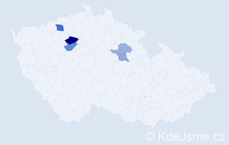 Příjmení: 'Mitterková', počet výskytů 8 v celé ČR