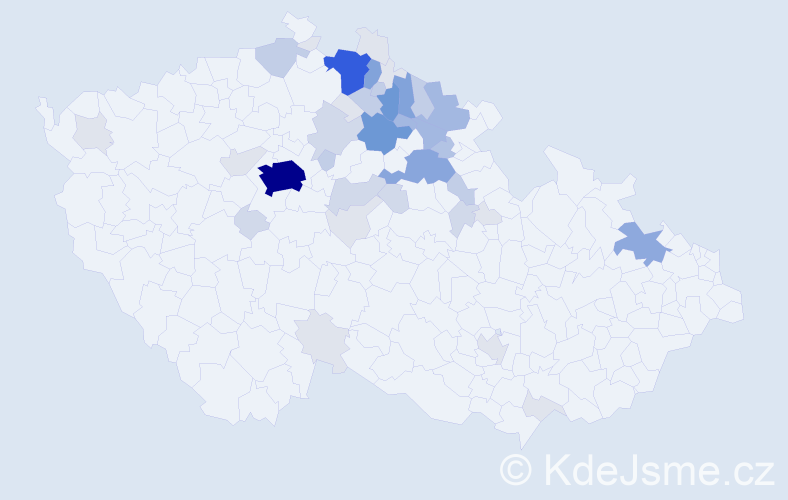 Příjmení: 'Dlabolová', počet výskytů 160 v celé ČR