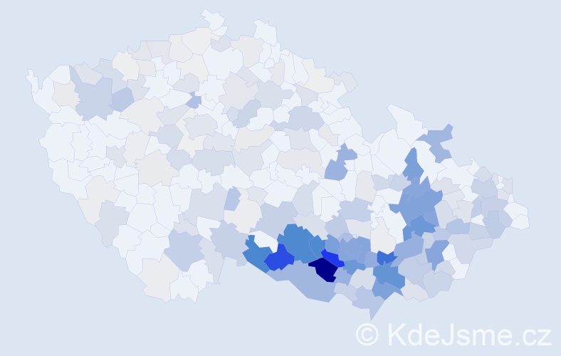 Příjmení: 'Kopeček', počet výskytů 1045 v celé ČR