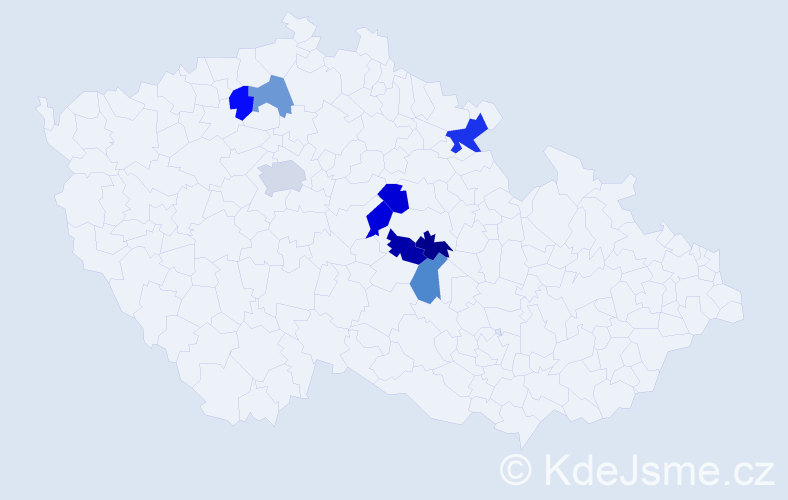 Příjmení: 'Roner', počet výskytů 11 v celé ČR