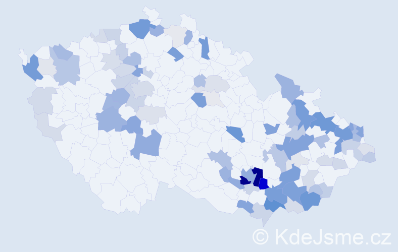 Příjmení: 'Staňová', počet výskytů 313 v celé ČR