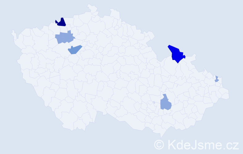 Příjmení: 'Vojčák', počet výskytů 17 v celé ČR