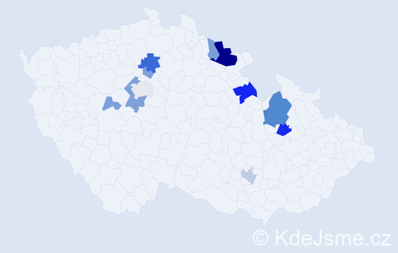 Příjmení: 'Dombaiová', počet výskytů 33 v celé ČR