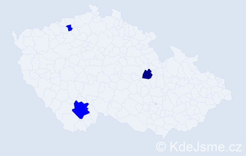 Příjmení: 'Valentín', počet výskytů 4 v celé ČR