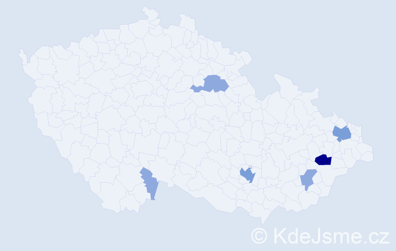 Příjmení: 'Bětuňák', počet výskytů 14 v celé ČR