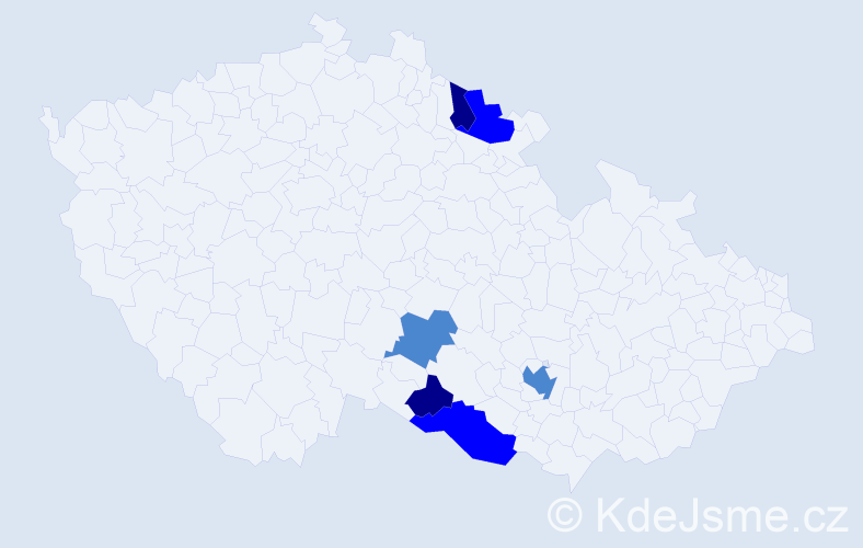 Příjmení: 'Kaluzsná', počet výskytů 12 v celé ČR