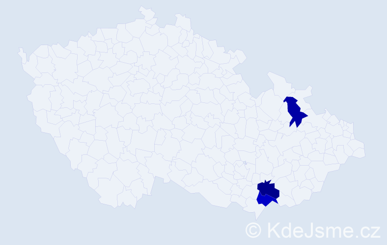 Příjmení: 'Šohajdová', počet výskytů 8 v celé ČR