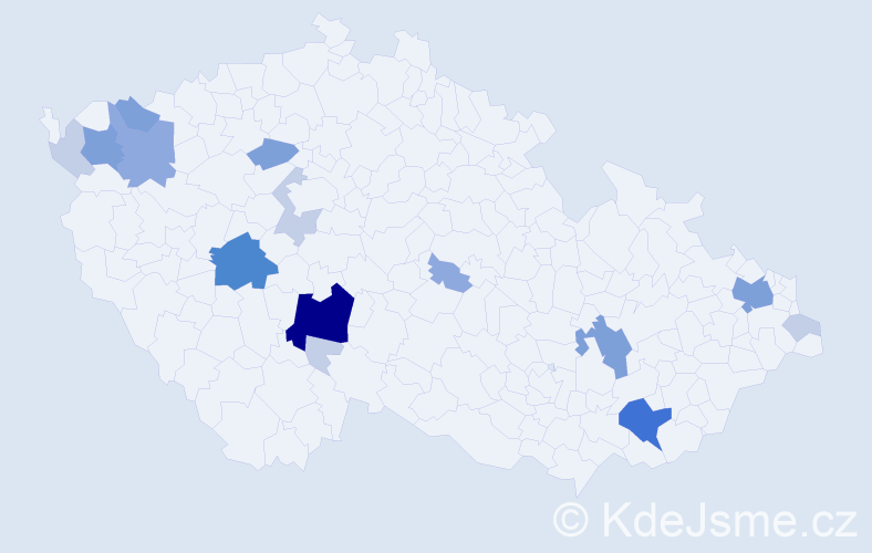 Příjmení: 'Kromková', počet výskytů 45 v celé ČR