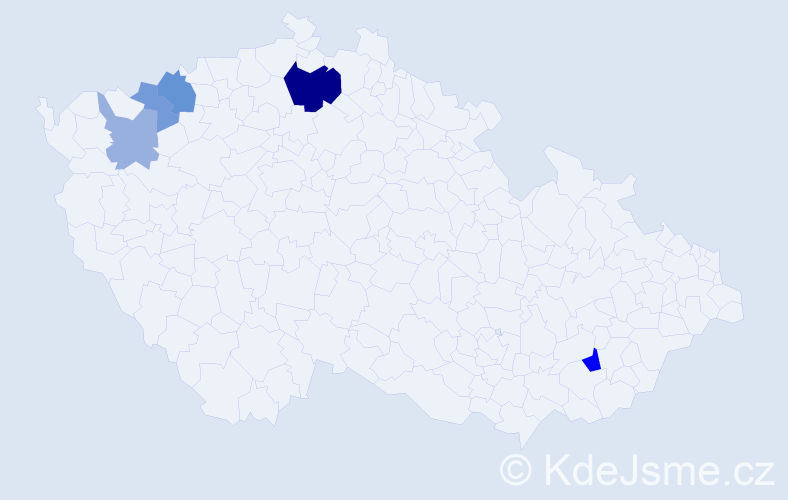 Příjmení: 'Cahajlová', počet výskytů 11 v celé ČR