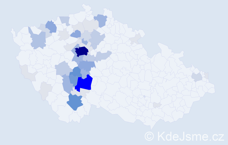 Příjmení: 'Slaba', počet výskytů 173 v celé ČR