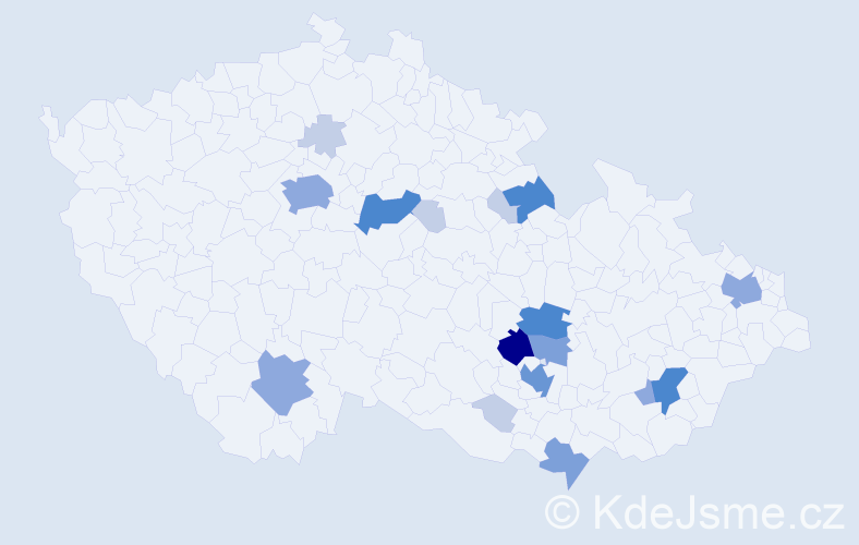 Příjmení: 'Nejezová', počet výskytů 53 v celé ČR
