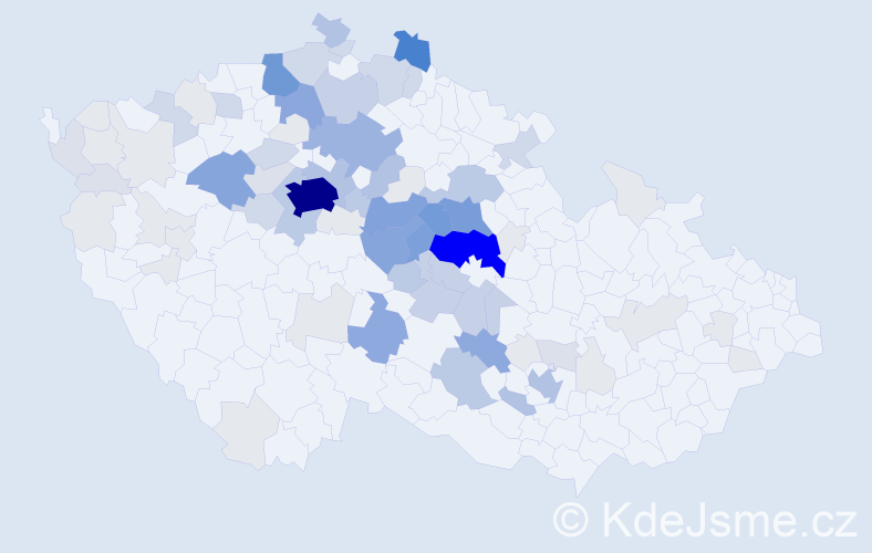 Příjmení: 'Kutílek', počet výskytů 375 v celé ČR