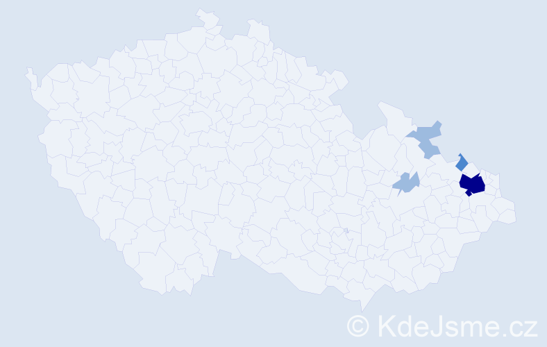 Příjmení: 'Miškev', počet výskytů 8 v celé ČR