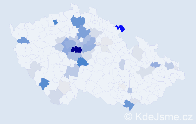 Příjmení: 'Čadil', počet výskytů 169 v celé ČR