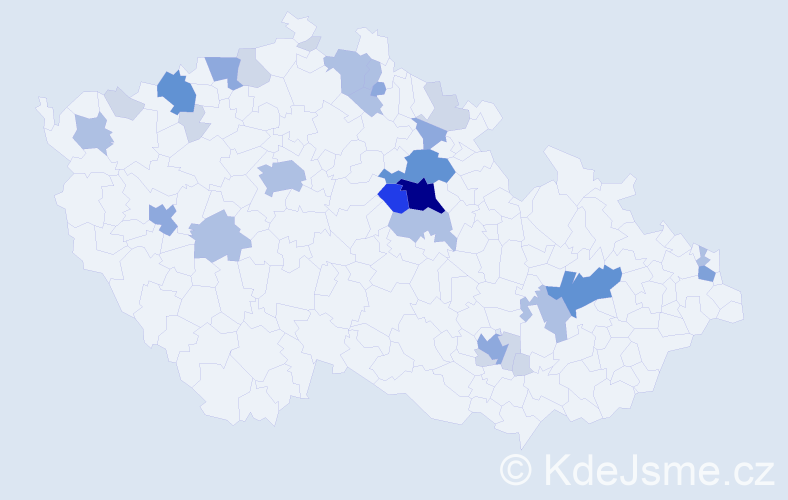 Příjmení: 'Kvoch', počet výskytů 87 v celé ČR