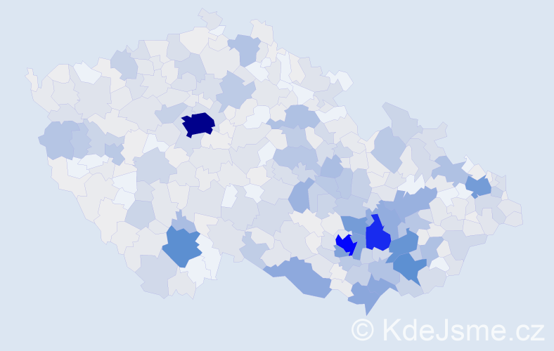 Příjmení: 'Trávníček', počet výskytů 2190 v celé ČR