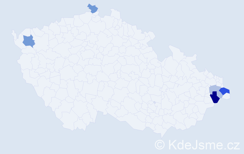 Příjmení: 'Orlivová', počet výskytů 9 v celé ČR