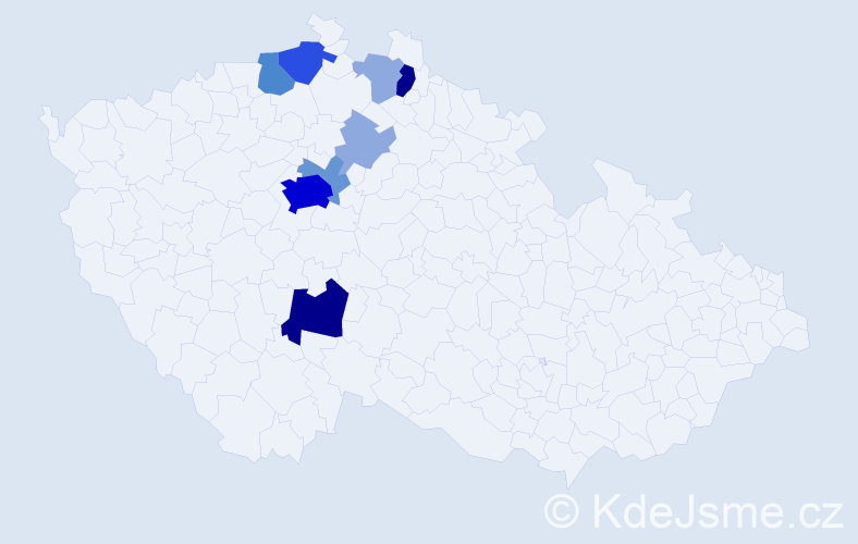Příjmení: 'Bejdlová', počet výskytů 37 v celé ČR