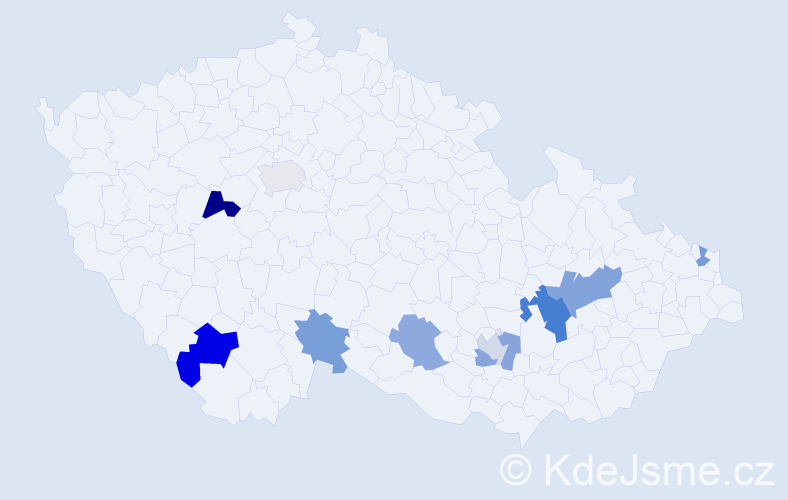 Příjmení: 'Götthansová', počet výskytů 15 v celé ČR
