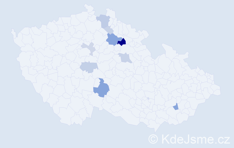 Příjmení: 'Pozner', počet výskytů 30 v celé ČR