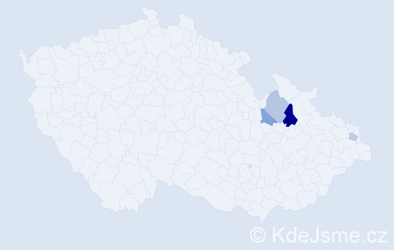 Příjmení: 'Grichwaldský', počet výskytů 5 v celé ČR