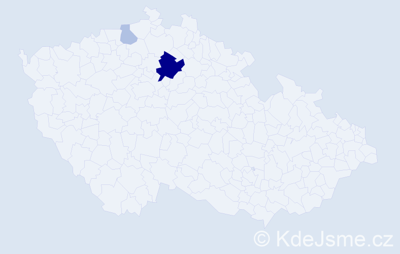 Příjmení: 'Kvajsarová', počet výskytů 8 v celé ČR