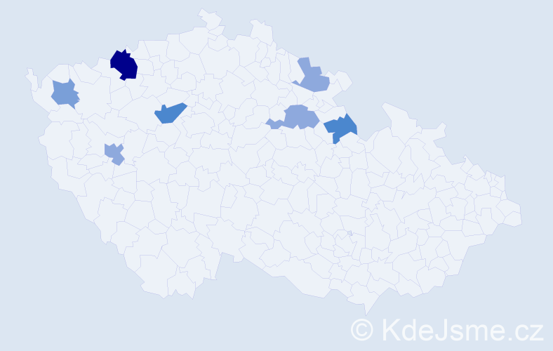 Příjmení: 'Škrába', počet výskytů 18 v celé ČR