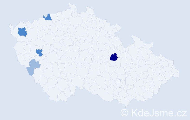 Příjmení: 'Kilb', počet výskytů 11 v celé ČR